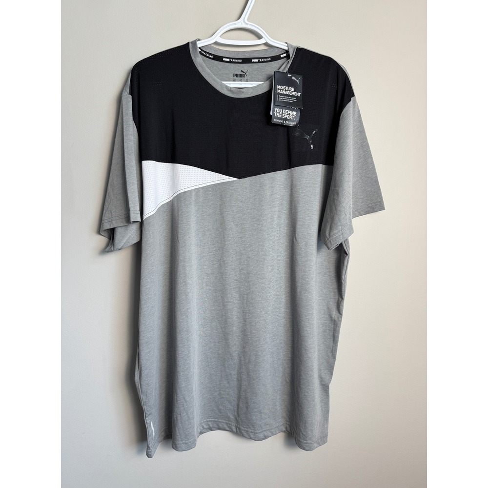 Puma Training Colorblock Short Sleeve Activewear T-Shirt  Mens XXL Gym Preppy‎